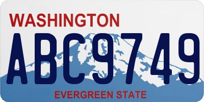 WA license plate ABC9749