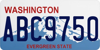WA license plate ABC9750