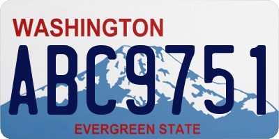 WA license plate ABC9751