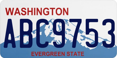 WA license plate ABC9753