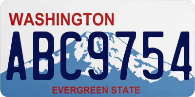 WA license plate ABC9754