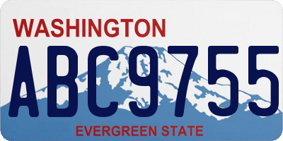 WA license plate ABC9755