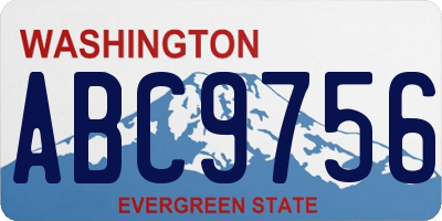 WA license plate ABC9756