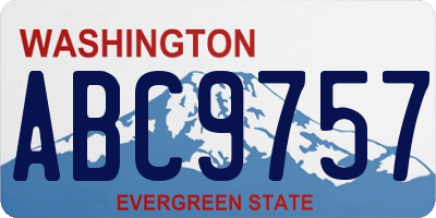 WA license plate ABC9757