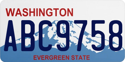WA license plate ABC9758