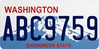 WA license plate ABC9759