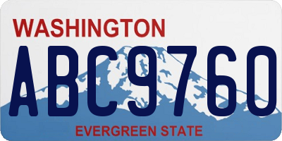 WA license plate ABC9760