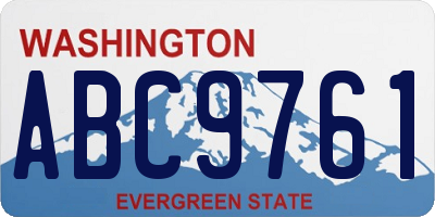 WA license plate ABC9761