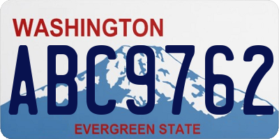 WA license plate ABC9762