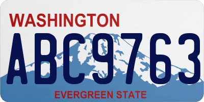 WA license plate ABC9763