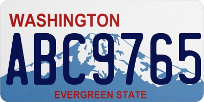 WA license plate ABC9765