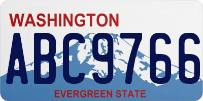 WA license plate ABC9766