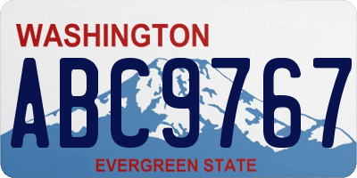 WA license plate ABC9767