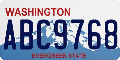 WA license plate ABC9768