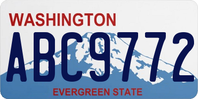 WA license plate ABC9772