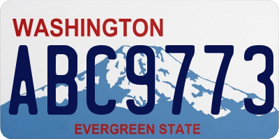 WA license plate ABC9773