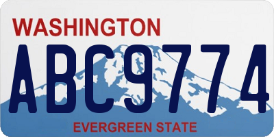 WA license plate ABC9774
