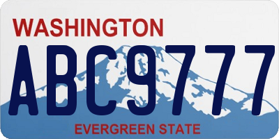 WA license plate ABC9777