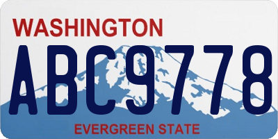 WA license plate ABC9778