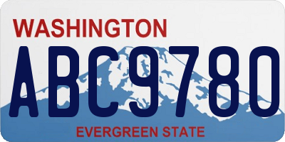 WA license plate ABC9780