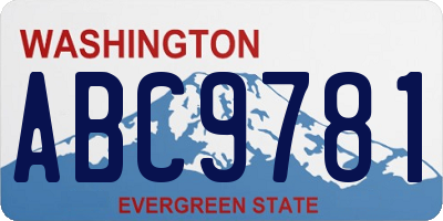 WA license plate ABC9781