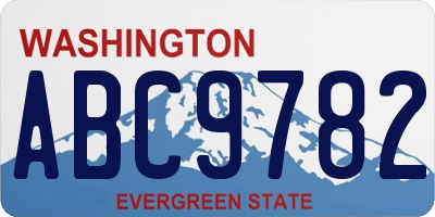 WA license plate ABC9782