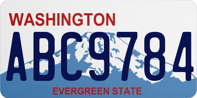 WA license plate ABC9784