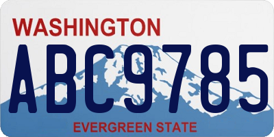 WA license plate ABC9785