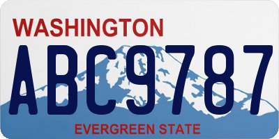 WA license plate ABC9787