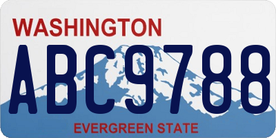 WA license plate ABC9788