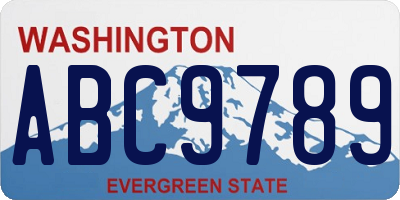 WA license plate ABC9789