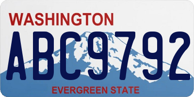 WA license plate ABC9792