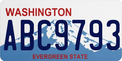 WA license plate ABC9793
