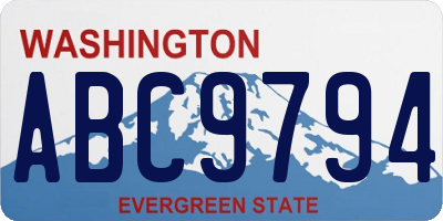 WA license plate ABC9794