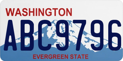 WA license plate ABC9796
