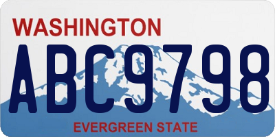 WA license plate ABC9798
