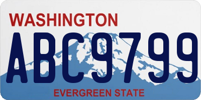 WA license plate ABC9799