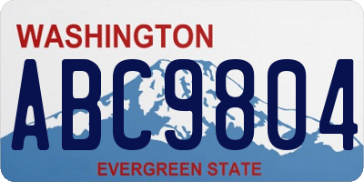 WA license plate ABC9804