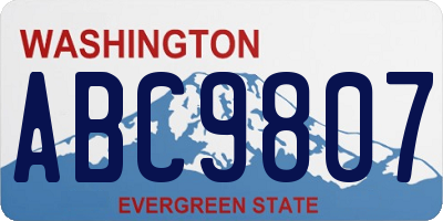 WA license plate ABC9807
