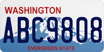 WA license plate ABC9808