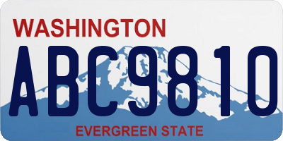 WA license plate ABC9810