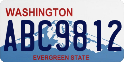WA license plate ABC9812