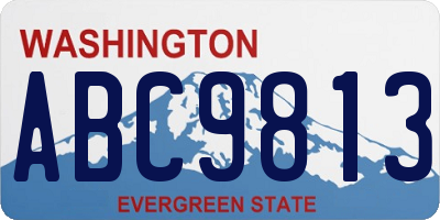 WA license plate ABC9813