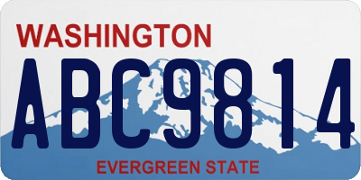 WA license plate ABC9814