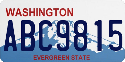 WA license plate ABC9815