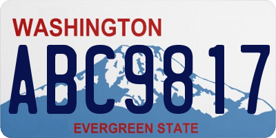 WA license plate ABC9817