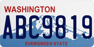 WA license plate ABC9819