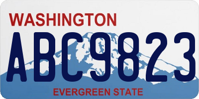 WA license plate ABC9823