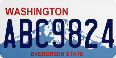 WA license plate ABC9824