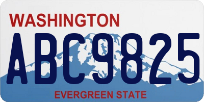 WA license plate ABC9825